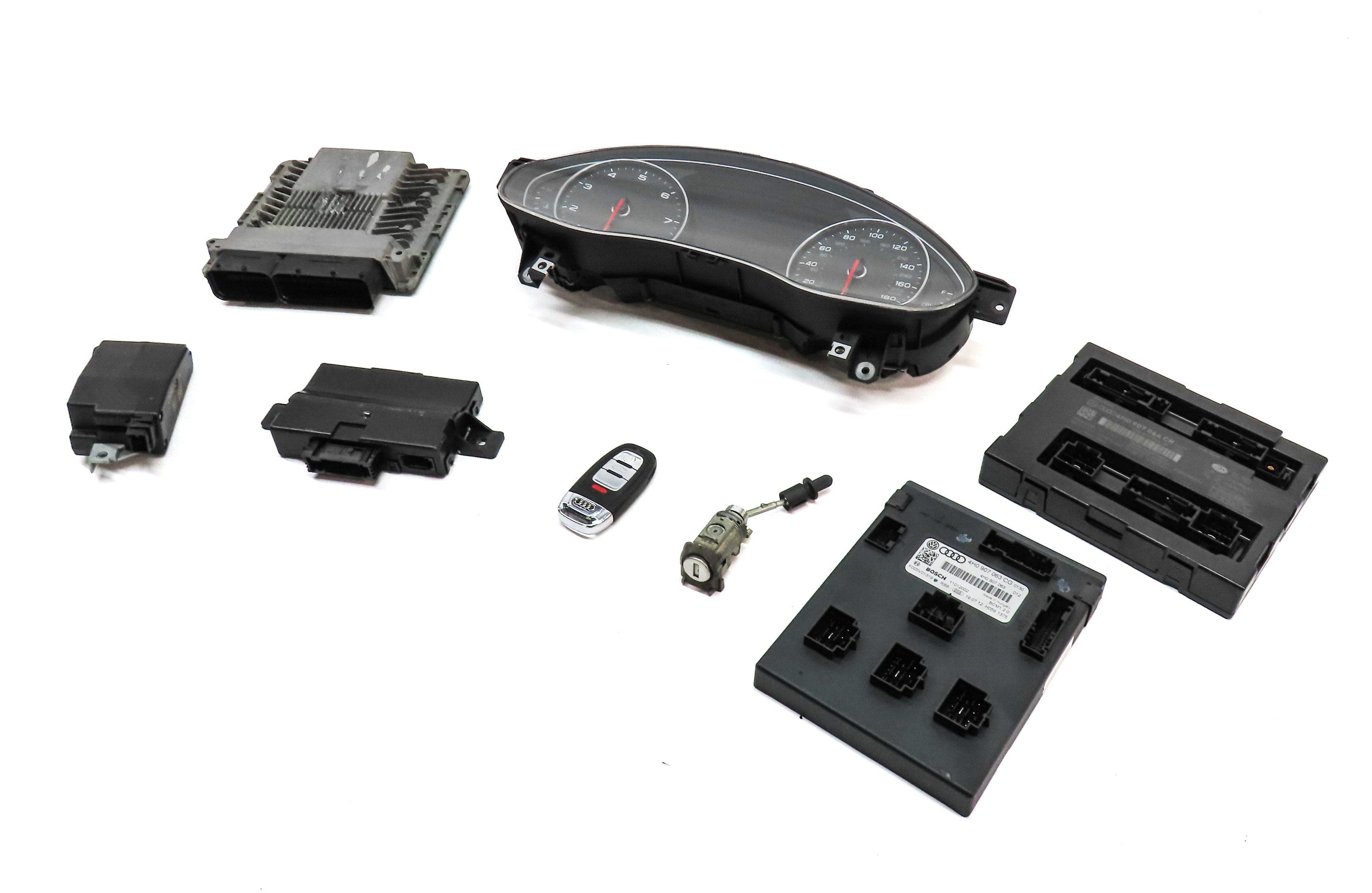 13 AUDI A6 C7 4G 3.0L SUPER CTUA CLUSTER ECM BCM IMMOBILIZER MODULE KEY SET(77k) — exact item pictured